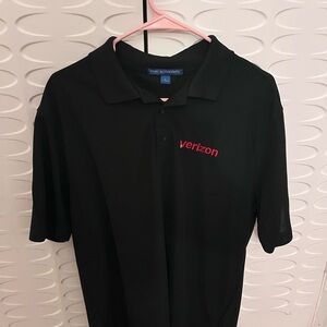 Men’s Verizon Wireless Black Polo Uniform L Short Sleeve Collared Shirt